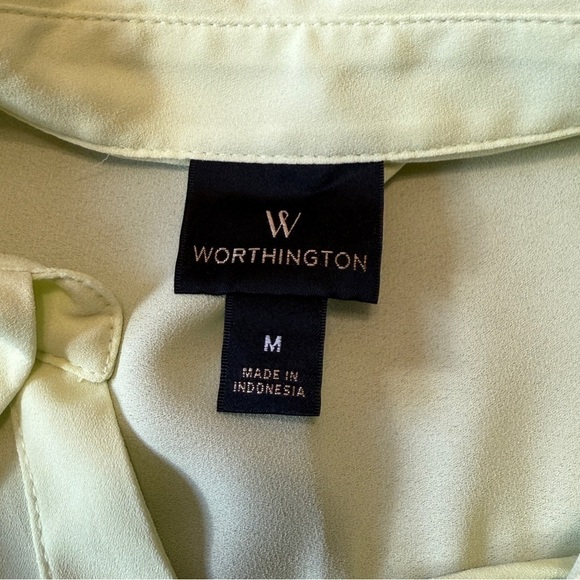 Worthington Button Down Long Sleeve Shirt Blouse. Pineapple Yellow Size M #1394 - Picture 6 of 7